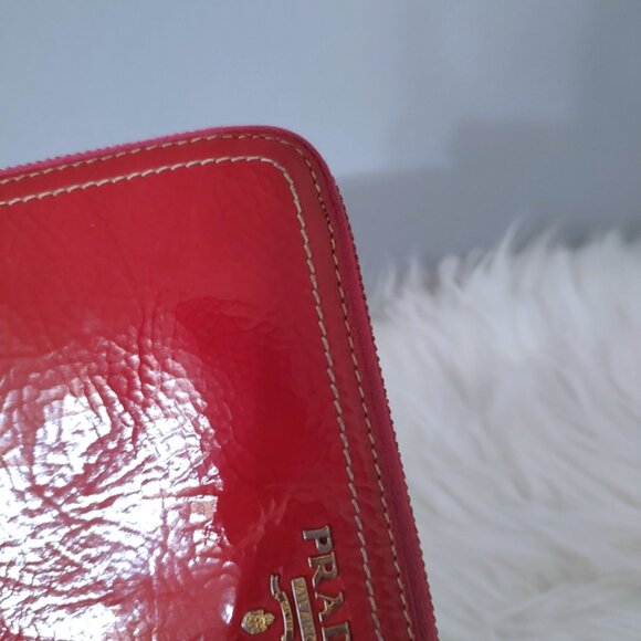 Prada patent leather zippy wallet pink/red EUC - Picture 7 of 10